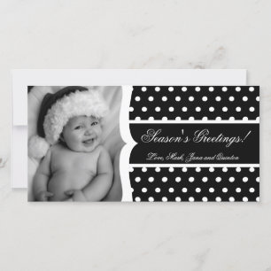 4x8 Black Polka Dot Lijst PHOTO-kerstkaart Feestdagenkaart