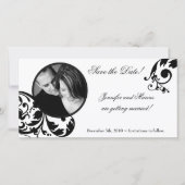 4x8 Black White Floral Verloving aankondiging (Voorkant)