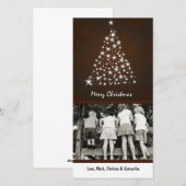 4x8 Bruine Sneeuwvlok Kerstboom FOTO Kerstkaart (Voorkant / Achterkant)