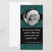 4x8 de blauwgroen Kerstkaart van de FOTO van het (Voorkant / Achterkant)