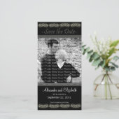4x8" Elegant Zwart Save the Date Aankondiging (Staand voorkant)