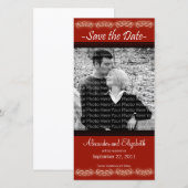 4x8" Elegante Rode Save the Date-aankondiging Date (Voorkant / Achterkant)