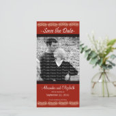 4x8" Elegante Rode Save the Date-aankondiging Date (Staand voorkant)