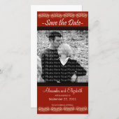 4x8" Elegante Rode Save the Date-aankondiging Save The Date (Voorkant / Achterkant)