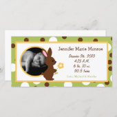 4x8 Forest Friends Bunny Geboorteaankondiging Aankondiging (Voorkant / Achterkant)