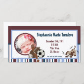 4x8 Foto Geboorte Aankondiging Lil League Puppy Ho (Voorkant / Achterkant)