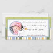 4x8 Foto Geboorte Aankondiging Safari Vrienden Zeb (Voorkant)