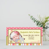 4x8 Foto Geboorte Aankondiging Tropische Punch Mei (Staand voorkant)