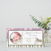 4x8 Foto Geboorteaankondiging Jacana Meisje Jungle Aankondiging (Staand voorkant)