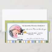 4x8 Foto Geboorteaankondiging Safari Vrienden Zebr Aankondiging (Voorkant / Achterkant)