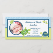 4x8 Foto Geboorteaankondiging Schildpad Rif Oceaan Aankondiging (Voorkant)