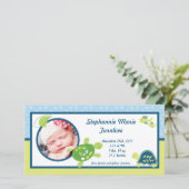 4x8 Foto Geboorteaankondiging Schildpad Rif Oceaan Aankondiging (Staand voorkant)