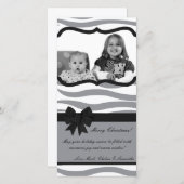 4x8 Grijs Zwart Zebra Prin FOTO Kerst Kaart (Voorkant / Achterkant)