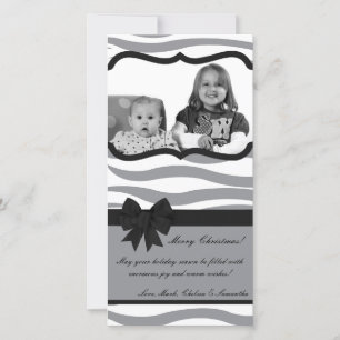 4x8 Grijs Zwart Zebra Prin FOTO Kerst Kaart