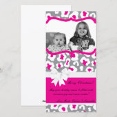 4x8 Grijze Roze Cheetah FOTO Kerstkaart (Voorkant / Achterkant)