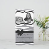 4x8 Grijze Zwarte Zebra Print PHOTO Kerstkaart (Staand voorkant)