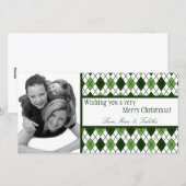 4x8 Groen Wit Argyle Lijst FOTO Kerst Kaart (Voorkant / Achterkant)
