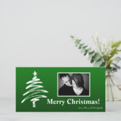 4x8 Groen Wit XMAS TreePHOTO Kerst Kaart (Staand voorkant)