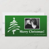 4x8 Groen Wit XMAS TreePHOTO Kerst Kaart (Voorkant)