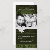 4x8 Groene Bloemboog Lint Foto Kerstkaart (Voorkant / Achterkant)