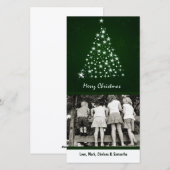 4x8 Groene Sneeuwvlok Kerstboom FOTO Kerstkaart (Voorkant / Achterkant)