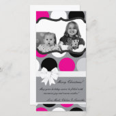 4x8 Heet Roze Zwart Stippenfoto Kerstkaart (Voorkant / Achterkant)