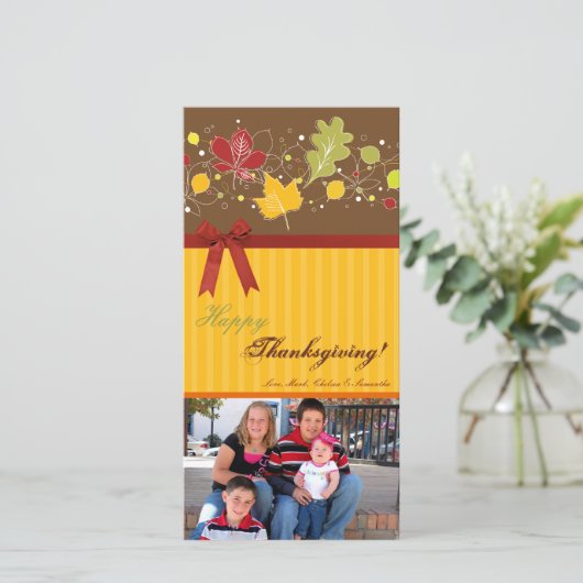 4x8 Herfstboom Foliage FOTO Thanksgiving Kaart (Staand voorkant)