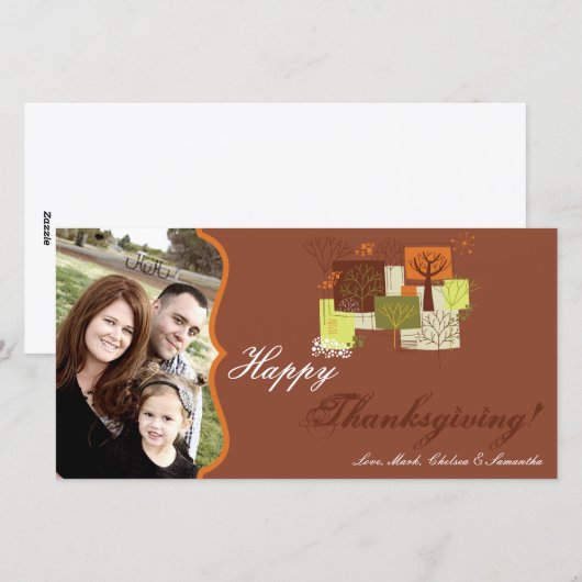 4x8 Herfstboom Foliage FOTO Thanksgiving Kaart (Voorkant / Achterkant)