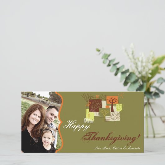4x8 Herfstboom Foliage FOTO Thanksgiving Kaart (Staand voorkant)
