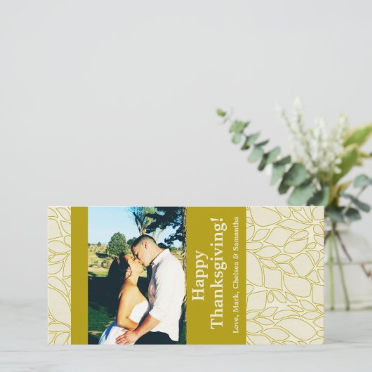 4x8 Herfstboomloof PHOTO Thanksgiving-kaart Feestdagenkaart (Staand voorkant)