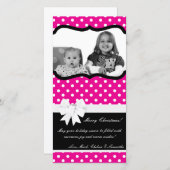 4x8 Hot Roze Zwart Palka Dot FOTO Kerst Kaart (Voorkant / Achterkant)