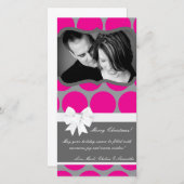 4x8 Hot Roze Zwarte Polka Dot FOTO Kerst Kaart (Voorkant / Achterkant)