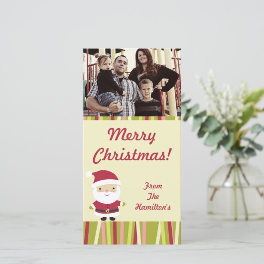 4x8 Jolly St.Nick PHOTO-kaart Feestdagenkaart (Staand voorkant)