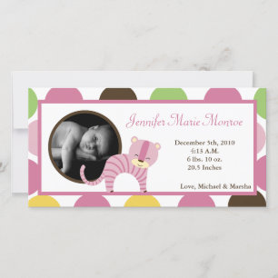 4x8 Jungle Queen Tijger Foto Geboorteaankondiging Aankondiging