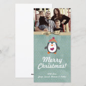 4x8 Kerst Pengiun FOTOKaart Feestdagenkaart (Voorkant / Achterkant)