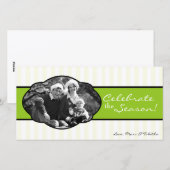 4x8 Limoen Witte Gestreepte Frame FOTO Kerstkaart (Voorkant / Achterkant)