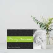 4x8 Limoen Zwart Damask Lijst FOTO Kerst Kaart (Staand voorkant)