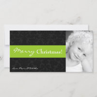 4x8 Limoen Zwart Damask Lijst FOTO Kerst Kaart