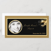 4x8 Mis XV Gold Black Party Aankondiging (Voorkant / Achterkant)