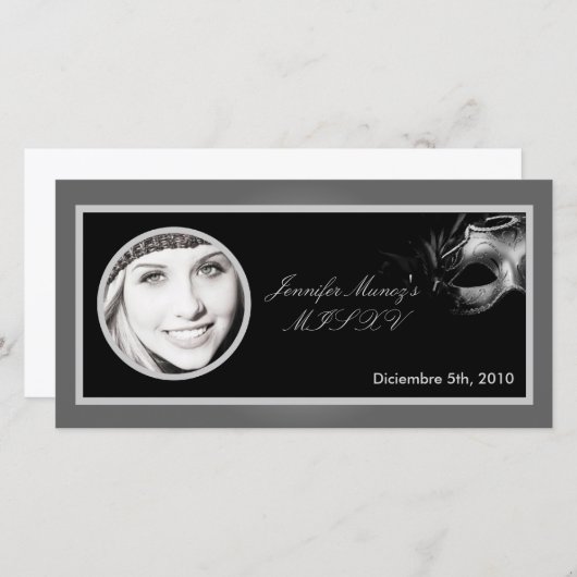 4x8 Mis XV Silver Black Party - Aankondiging (Voorkant / Achterkant)