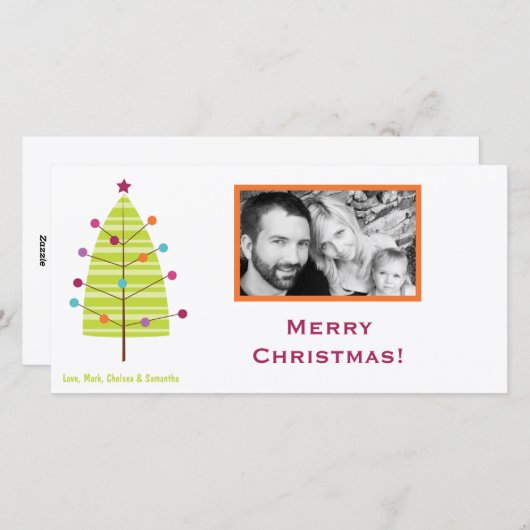 4x8 Moderne XMAS Tree FOTO Kerst Kaart (Voorkant / Achterkant)