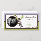 4x8 Monkey Time Oerwoud Foto Aankondiging Geboorte (Voorkant / Achterkant)