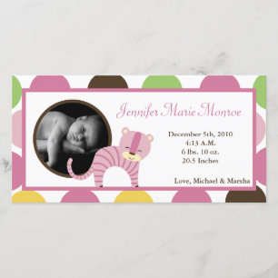 4x8 Oerwoud Queen Tiger Foto geboorteaankondiging Aankondiging