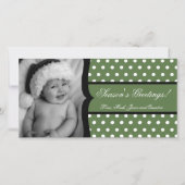 4x8 Olive White Polka Lijst FOTO Kerst Kaart (Voorkant)