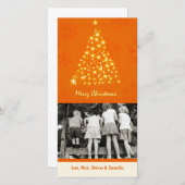 4x8 Orang Snowflake XMAS Tree FOTO Kerst Kaart (Voorkant / Achterkant)