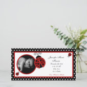 4x8 rode lieveheersbeestje Fotogeboorteaankondigin Aankondiging (Staand voorkant)