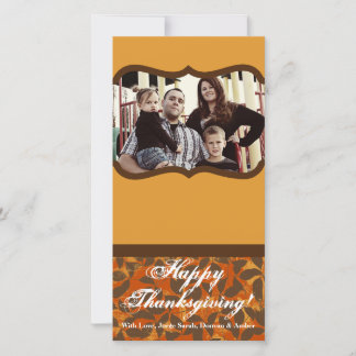 4x8 Rood en Geel Grunge Thanksgiving FOTOKaart Feestdagenkaart