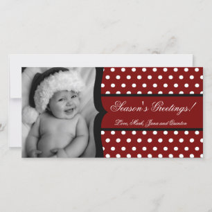 4x8 Rood Wit Stippenframe FOTO Kerstkaart