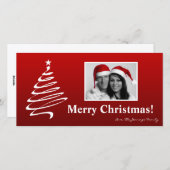 4x8 Rood Wit XMAS Tree FOTO Kerst Kaart (Voorkant / Achterkant)