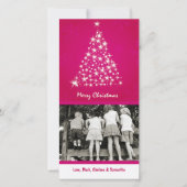 4x8 Roze Sneeuwvlok XMAS Tree FOTO Kerst Kaart (Voorkant)